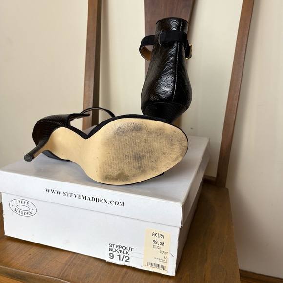 Steve Madden Black Peep-Toe Heels - Picture 5 of 7